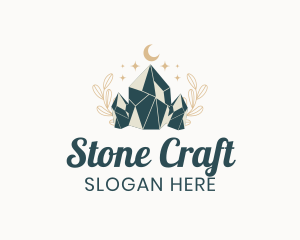 Whimsical Crystal Stone logo design