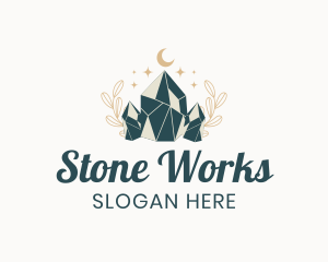 Whimsical Crystal Stone logo design