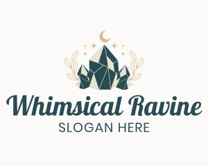 Whimsical Crystal Stone logo design