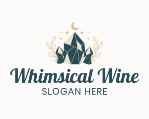 Whimsical Crystal Stone logo design