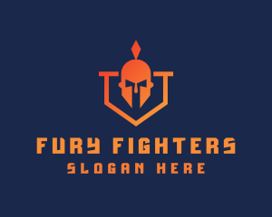 Spartan Helmet Shield logo design