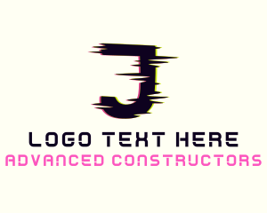 Anaglyph Tech Letter J Logo