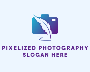 Camera Feather Writer logo design