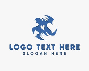 Abstract Heart Hand logo