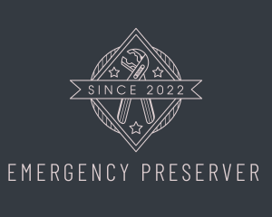 Pipe Wrench Badge logo design