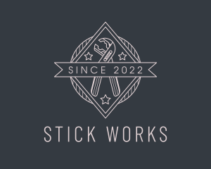 Pipe Wrench Badge logo design