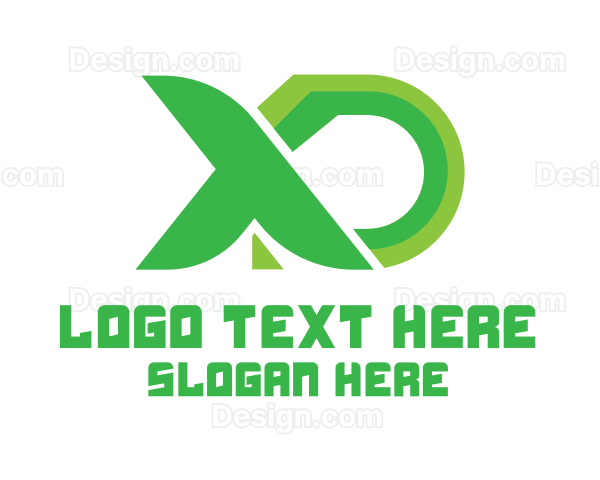 Blue Green Letter XD Logo