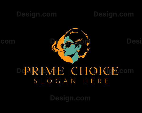 Smoking Female Adult Logo