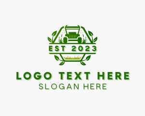 Grass Cutting Mower Gardening Logo