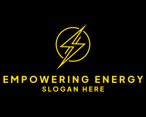 Neon Lightning Energy logo design