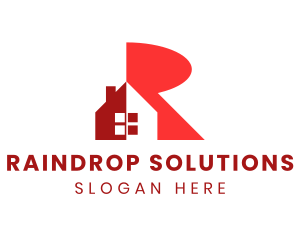 Red Real Estate Letter R logo design