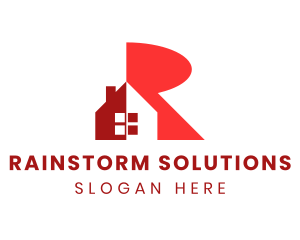 Red Real Estate Letter R logo design