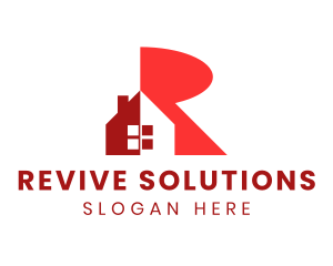 Red Real Estate Letter R logo design