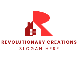 Red Real Estate Letter R logo design