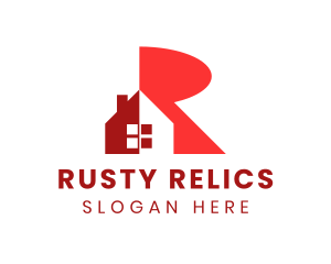 Red Real Estate Letter R logo design