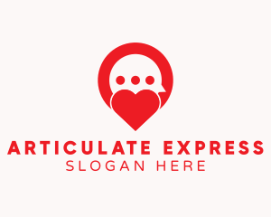 Red Heart Messaging logo design