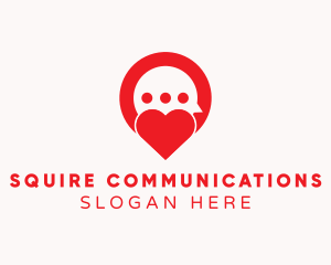 Red Heart Messaging logo design