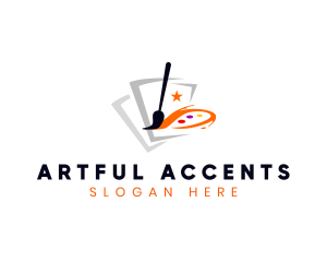 Art Gallery Paintbrush logo design