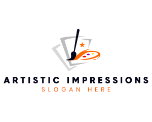 Art Gallery Paintbrush logo design