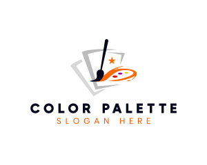 Art Gallery Paintbrush logo design