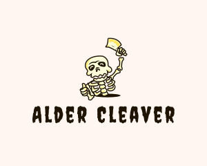 Skeleton Cleaver Knife logo design