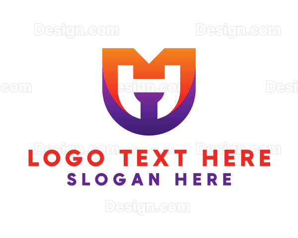 Modern Geometric Gradient Letter M Logo