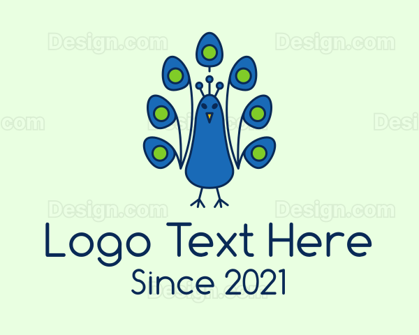 Wild Peacock Bird Logo