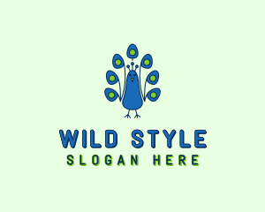 Wild Peacock Bird logo design