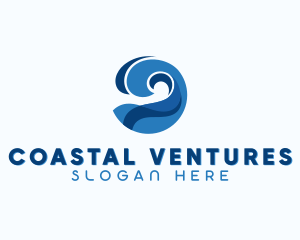 Abstract Water Wave logo design