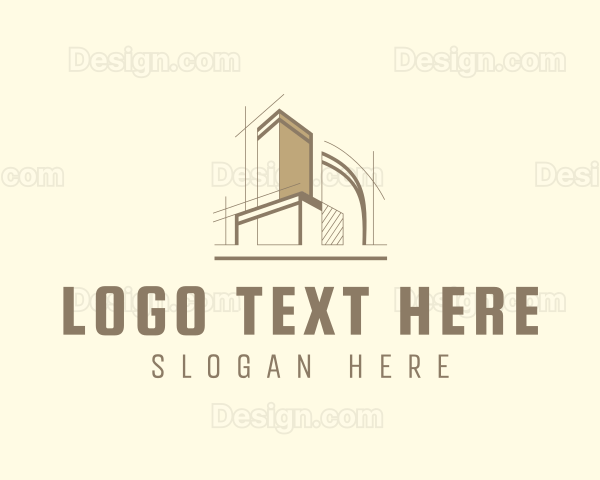 Construction Building Blueprint Logo