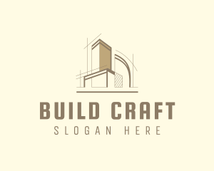 Construction Building Blueprint logo design