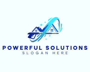 Housekeeping Power Wash Cleaner logo design