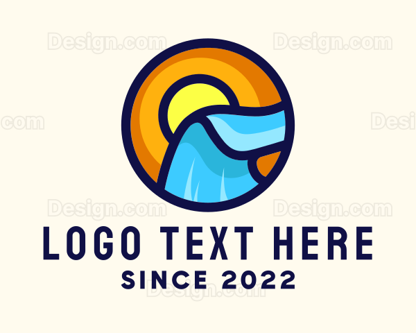 Sunset Ocean Waves Logo