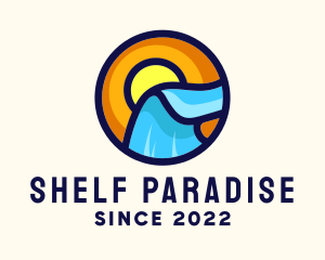 Sunset Ocean Waves logo design