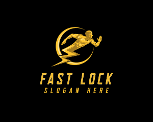 Fast Lightning Human logo design