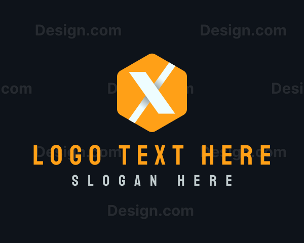 Geometric Hexagon Letter X Logo