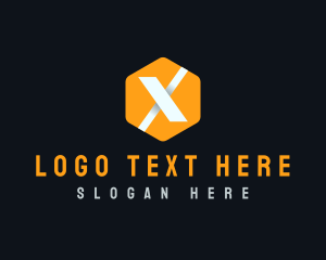 Geometric Hexagon Letter X logo