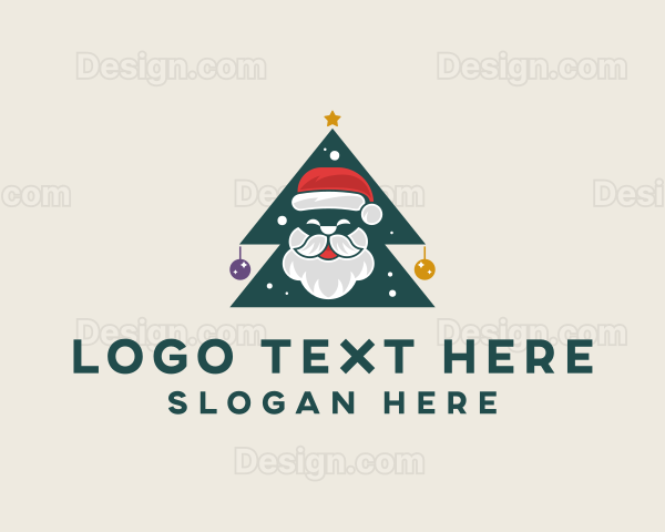 Christmas Santa Tree Logo