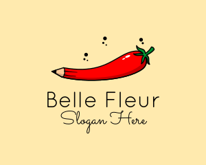 Chili Pepper Pencil  logo design