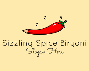 Chili Pepper Pencil  logo design