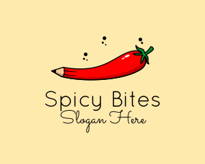 Chili Pepper Pencil  logo design