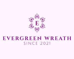 Purple Leaf Wreath logo design