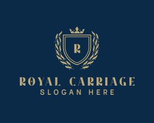 Royal Shield Ornamental Wreath logo design