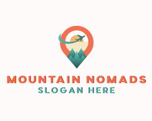 Mountain Travel Airplane logo design