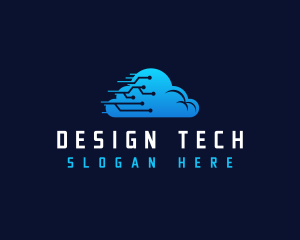 Cloud Tech Circuit logo design