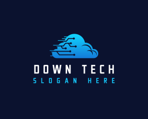 Cloud Tech Circuit logo design