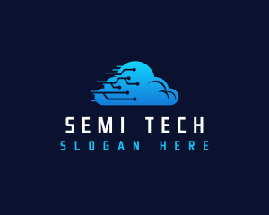 Cloud Tech Circuit logo design