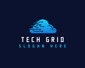 Cloud Tech Circuit logo design