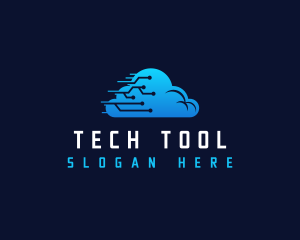 Cloud Tech Circuit logo design