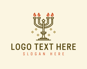 Religious Jewish Menorah logo